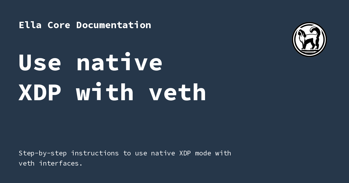 Use native XDP with veth - Ella Core Documentation