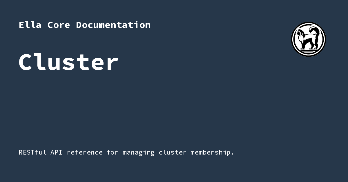 Cluster - Ella Core Documentation